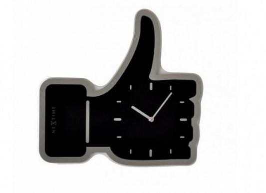 Design Wanduhr von Nextime 3072ZW Like It, Glas Schwarz