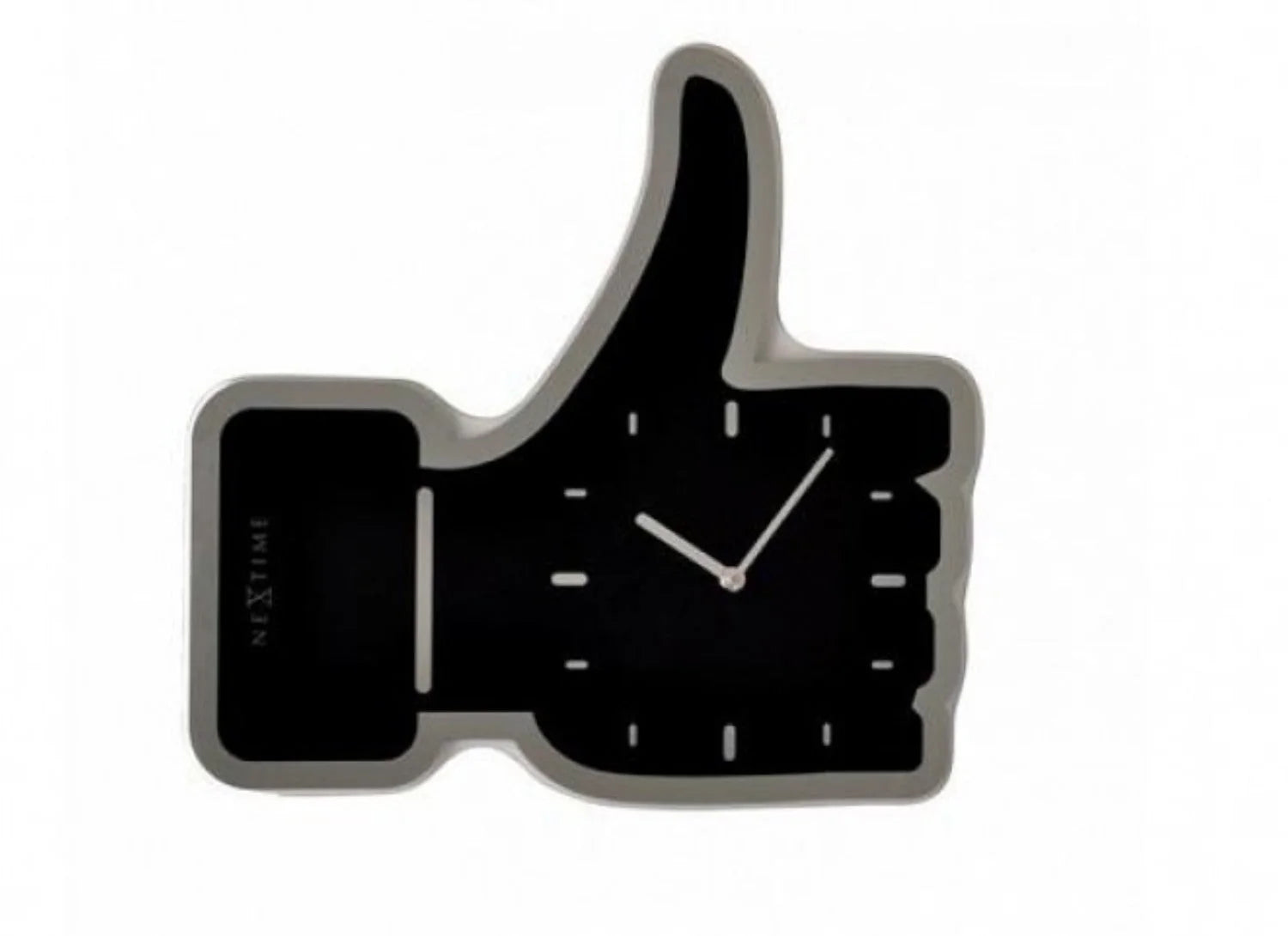 Design Wanduhr von Nextime 3072ZW Like It, Glas Schwarz