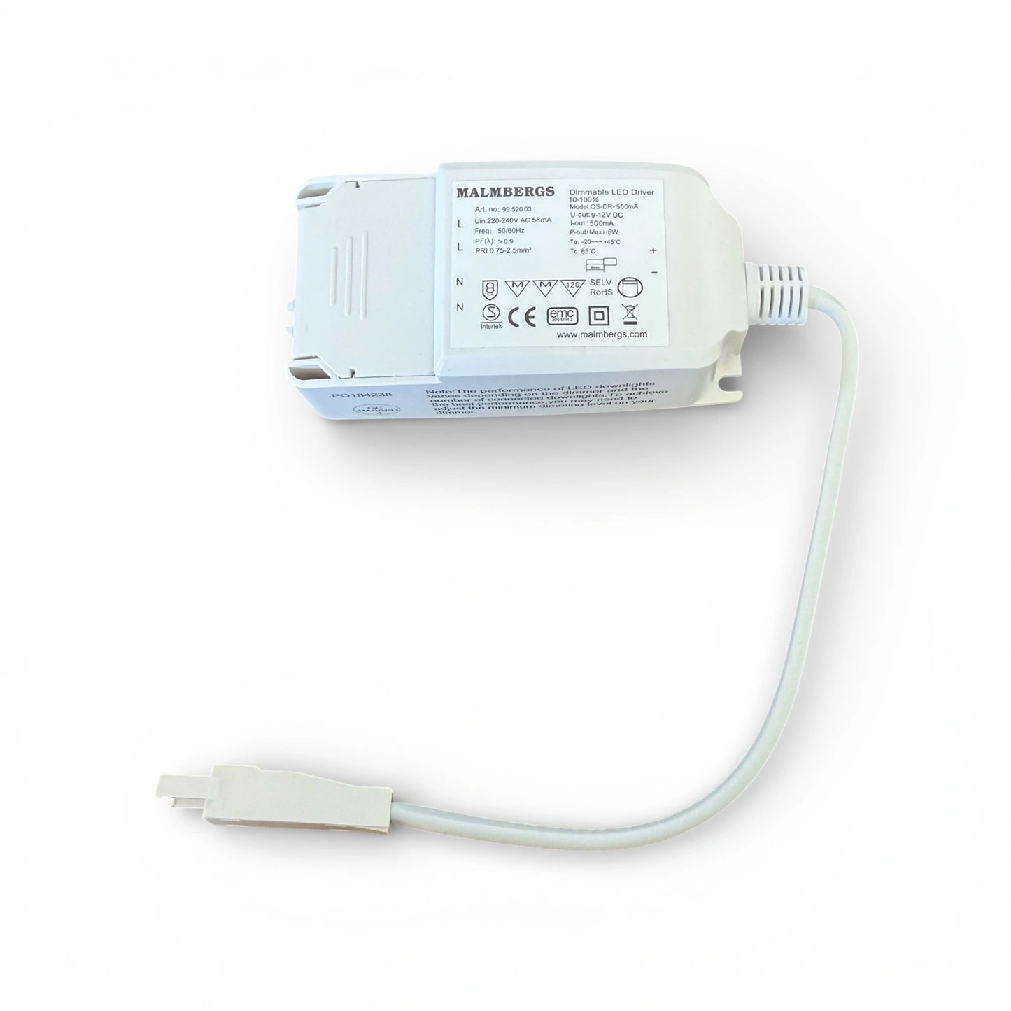 Malmbergs 9952003 LED Treiber 500mA 6W TRIAC Konstantstrom 10V