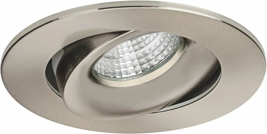 LED Spot mit breiten Rahmen 80mm 7.5W dimmbar satiniert IP44 – Einbaustrahler IP44, schwenkbar, dimmbar, 80mm