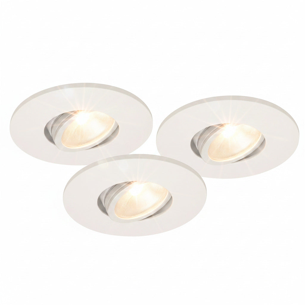 3er Set LED Spots dimmbar weiß schwenkbar 18W IP44 MD-350 – Einbaustrahler IP44, schwenkbar, dimmbar