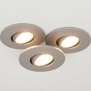 3er Set LED Spots dimmbar silber matt schwenkbar IP44 MD-350 – Einbaustrahler IP44, schwenkbar, dimmbar, 41mm