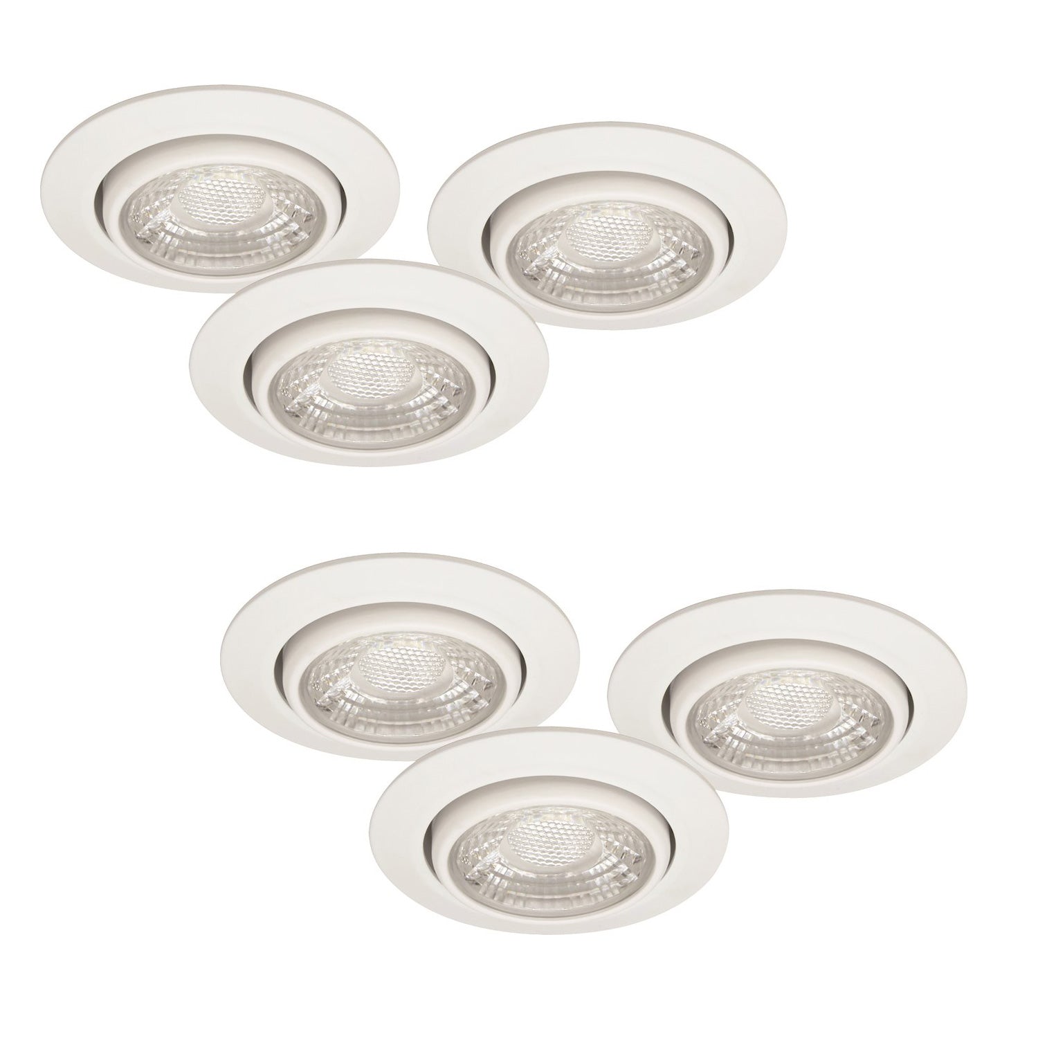 6er Set LED Einbaustrahler dimmbar schwenkbar weiß IP44 MD-13 – Einbaustrahler IP44, schwenkbar, dimmbar