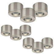 Malmbergs MD-29 LED Kit satin 9er Set LED Spots Einbau & Aufbau dimmbar Alu IP44 36mm – Einbaustrahler IP44, dimmbar, 36mm