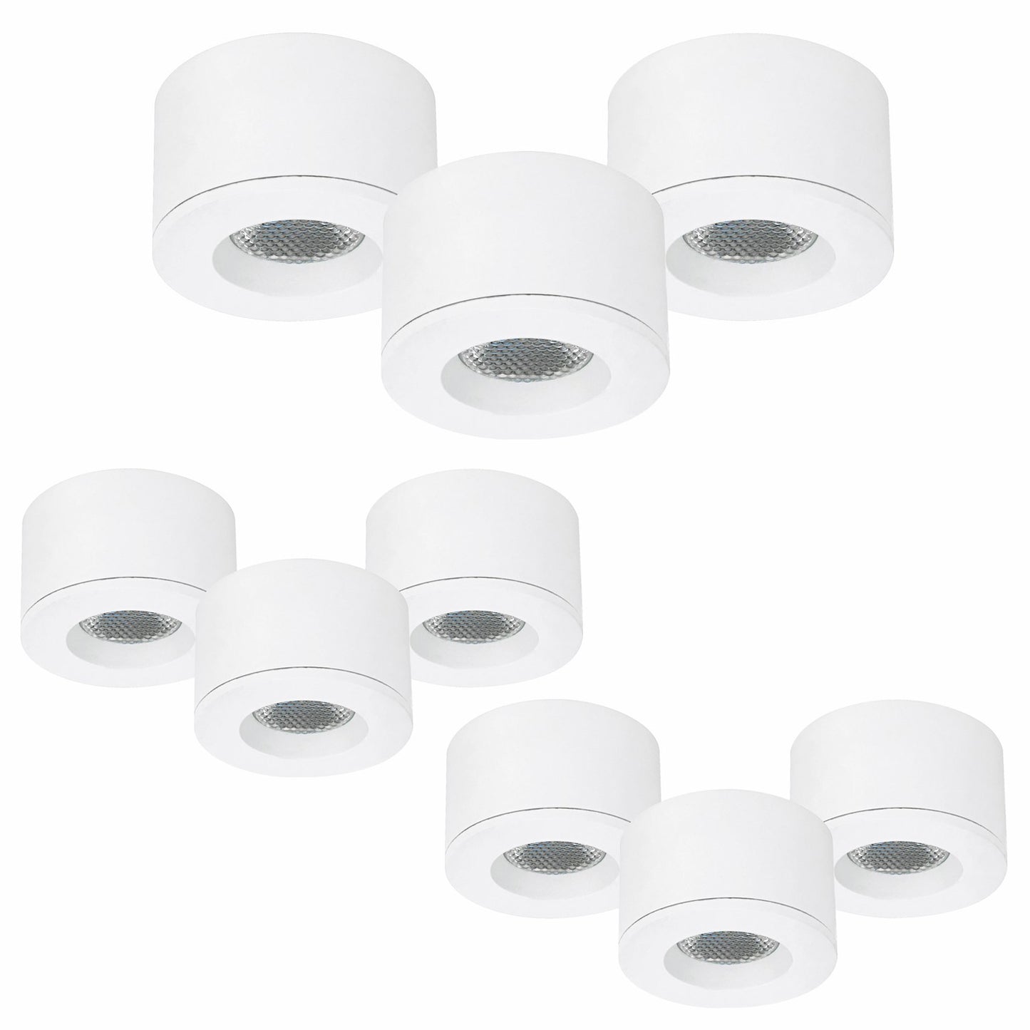 Malmbergs MD-29 LED Kit weiß 9er Set LED Spots Einbau & Aufbau dimmbar IP44 36mm – Einbaustrahler IP44, dimmbar, 36mm