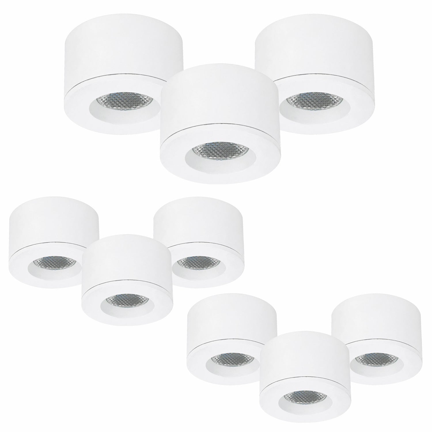 Malmbergs MD-29 LED Kit weiß 9er Set LED Spots Einbau & Aufbau dimmbar IP44 36mm – Einbaustrahler IP44, dimmbar, 36mm