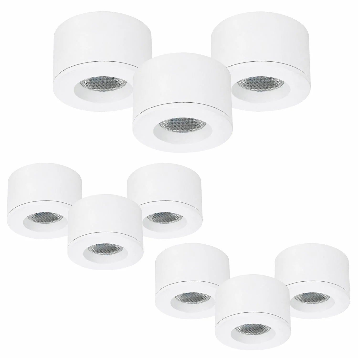 Malmbergs MD-29 LED Kit weiß 9er Set LED Spots Einbau & Aufbau dimmbar IP44 36mm – Einbaustrahler IP44, dimmbar, 36mm