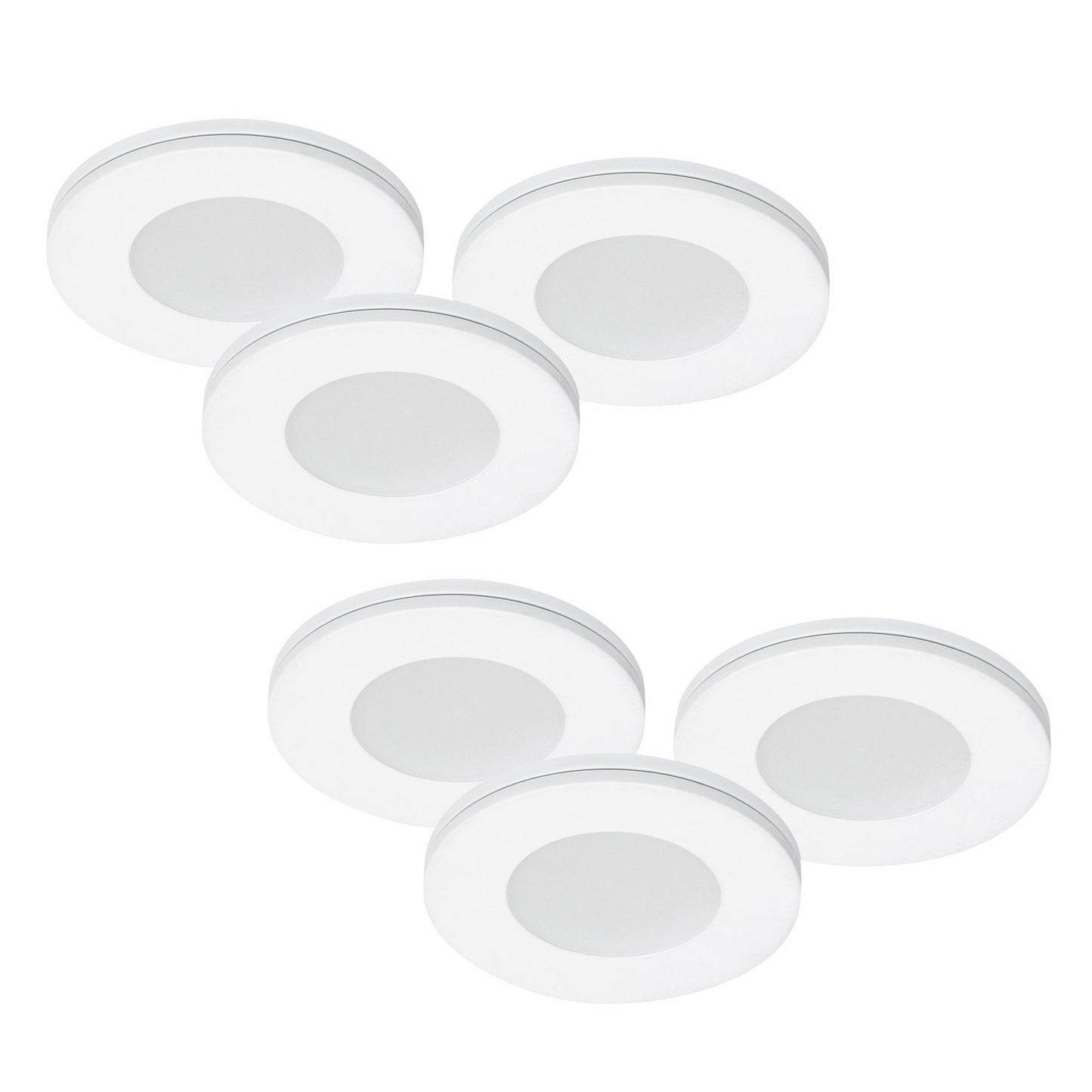 6er Set LED Spots Möbelleuchten dimmbar weiß 57mm ultra slim MD-305 – Einbaustrahler IP21, dimmbar, 57mm
