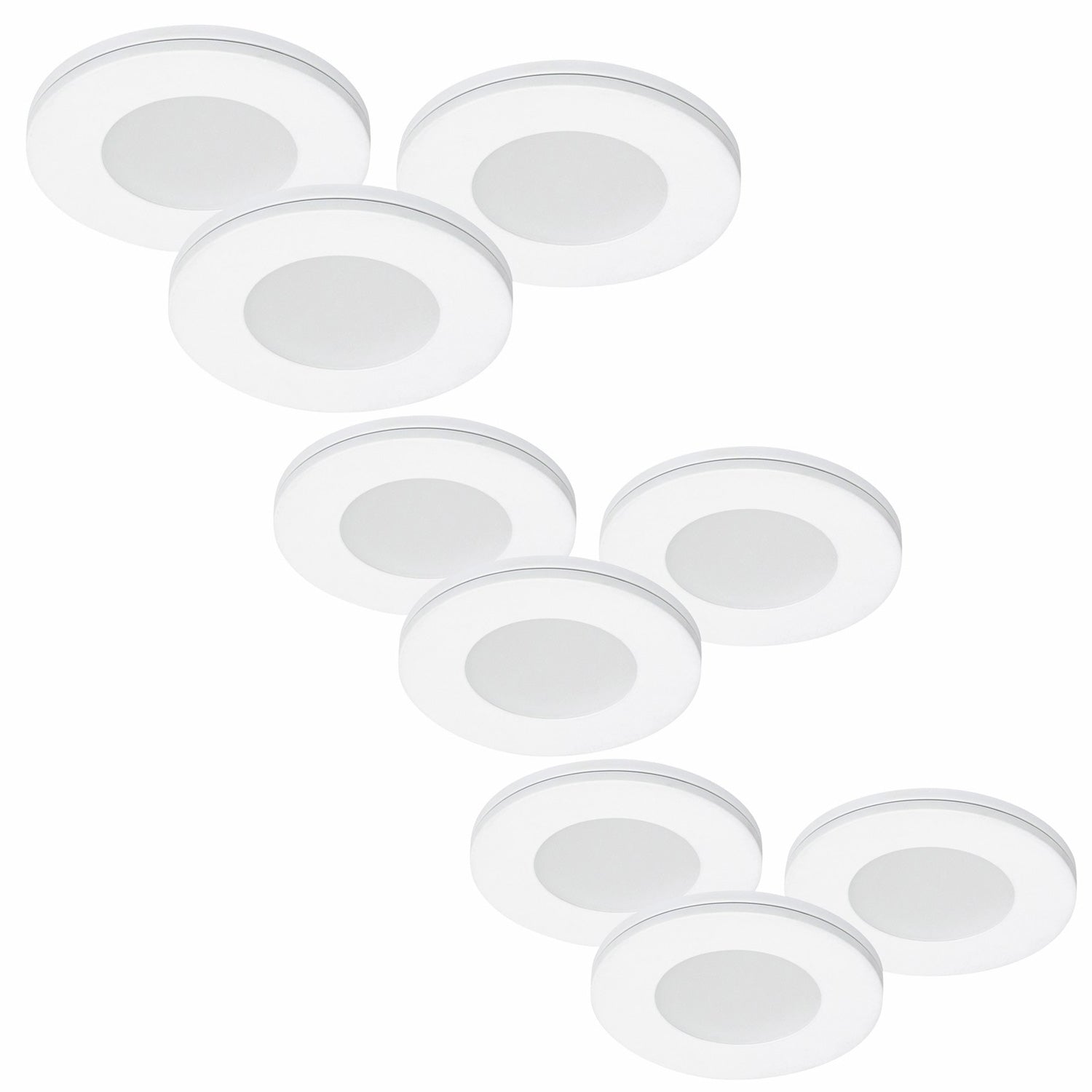 9er Set LED Spots Möbelleuchten dimmbar weiß 57mm ultra slim MD-305 – Einbaustrahler IP21, dimmbar, 57mm