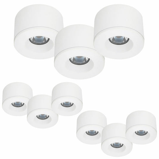 9er Set LED Spots Einbau & Aufbau dimmbar weiß IP44 55mm MD-31 – Einbaustrahler IP44, dimmbar, 55mm
