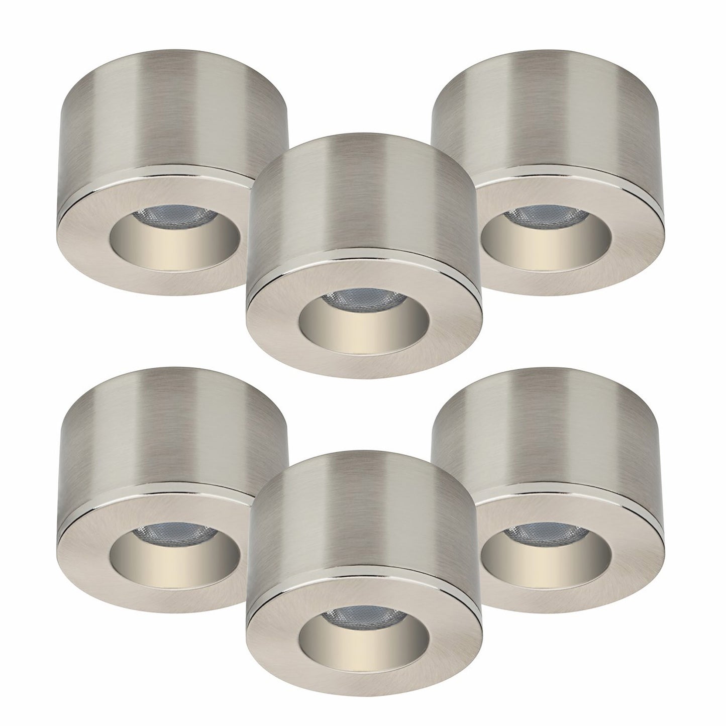 6er Set LED Spots Einbau & Aufbau dimmbar Alu IP44 55mm MD-31 – Einbaustrahler IP44, dimmbar, 55mm