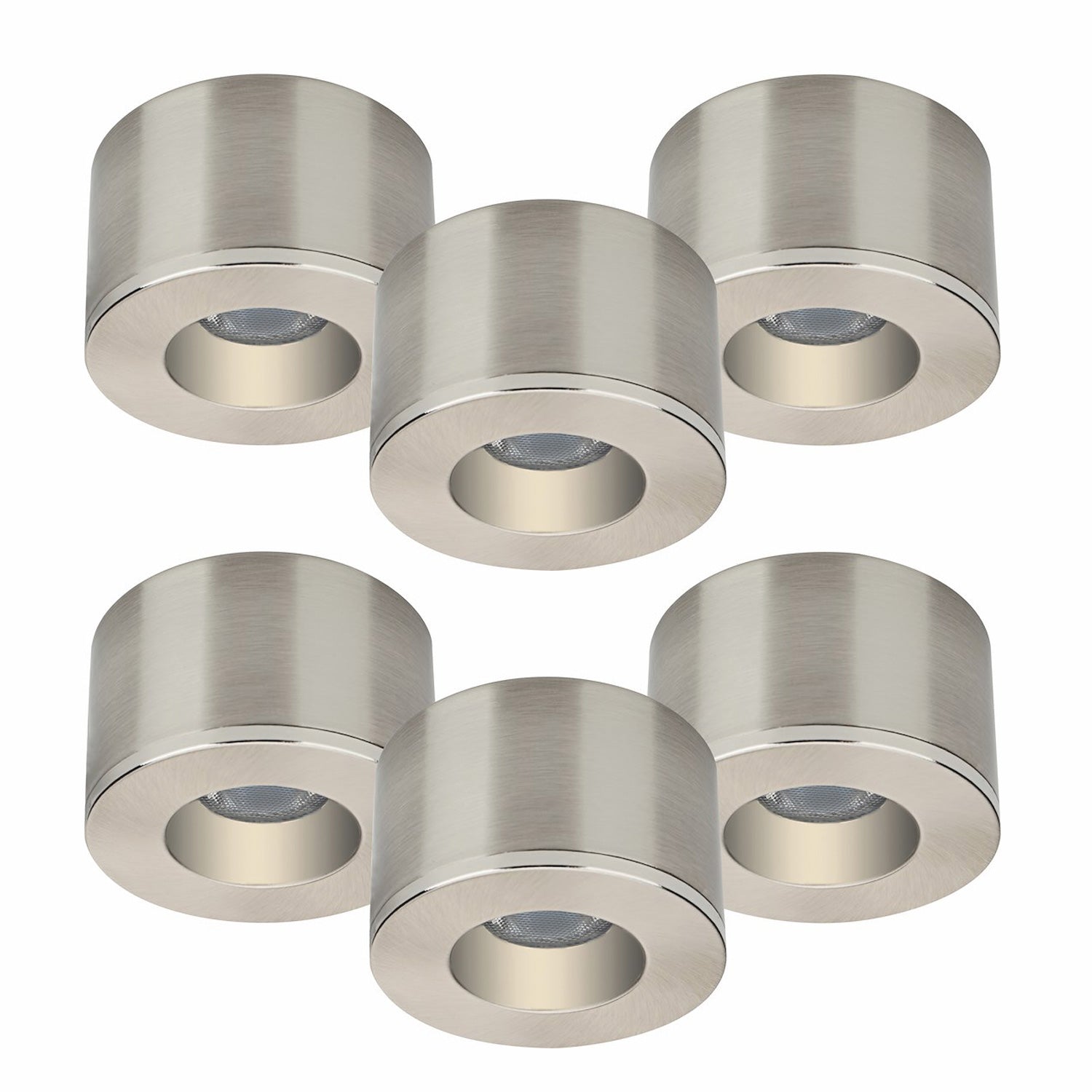 6er Set LED Spots Einbau & Aufbau dimmbar Alu IP44 55mm MD-31 – Einbaustrahler IP44, dimmbar, 55mm