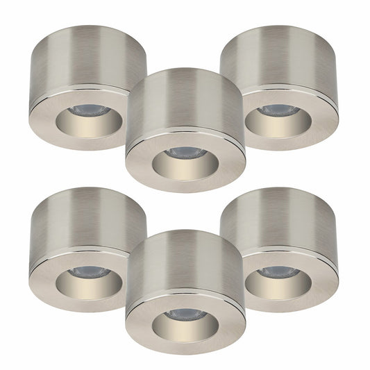 6er Set LED Spots Einbau & Aufbau dimmbar Alu IP44 55mm MD-31 – Einbaustrahler IP44, dimmbar, 55mm