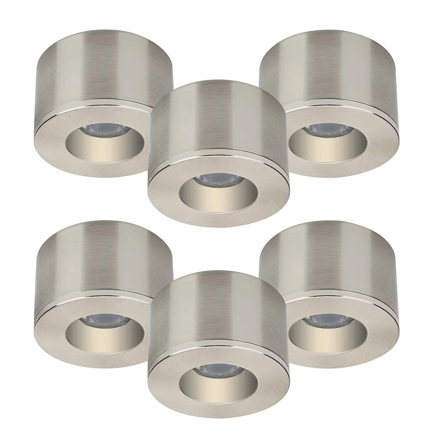 6er Set LED Spots Einbau & Aufbau dimmbar Alu IP44 55mm MD-31 – Einbaustrahler IP44, dimmbar, 55mm