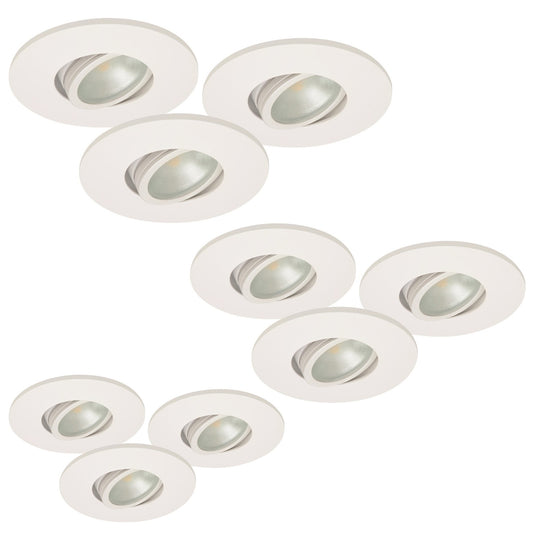 9er Set LED Spots dimmbar weiß schwenkbar 18W IP44 MD-350 – Einbaustrahler IP44, schwenkbar, dimmbar