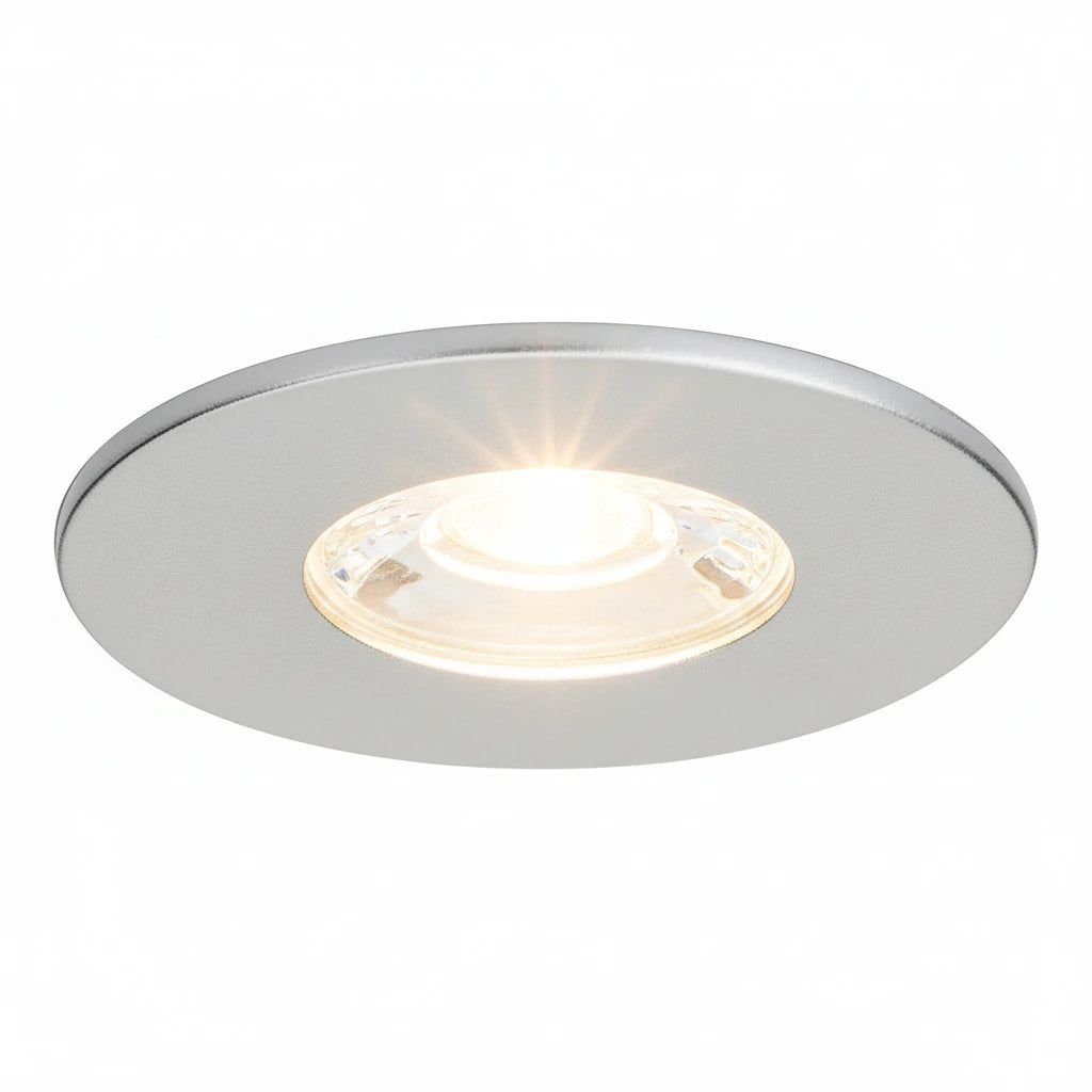 MD-881 LED Einbauspot silber dimmbar 4,5W 80mm warmweiß IP44 – Einbaustrahler IP44, dimmbar, 80mm