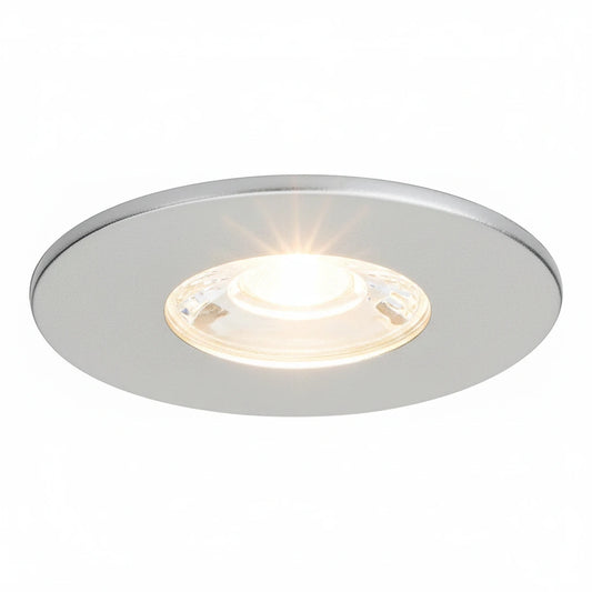MD-881 LED Einbauspot silber dimmbar 4,5W 80mm warmweiß IP44 – Einbaustrahler IP44, dimmbar, 80mm