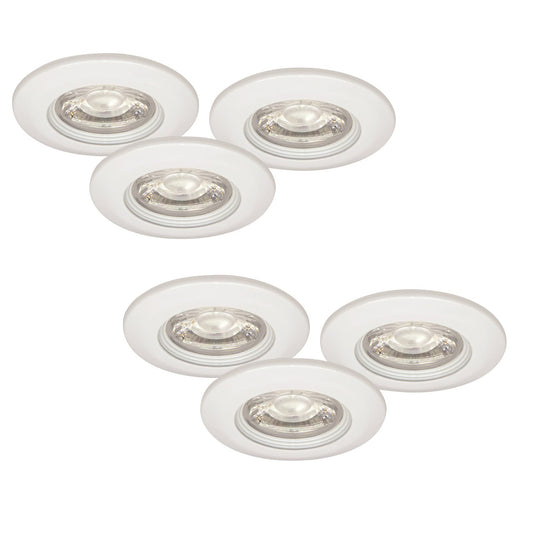 6er Set LED Einbau Spots dimmbar weiß 18,5W IP44 60mm MD-99 – Einbaustrahler IP44, dimmbar, 60mm