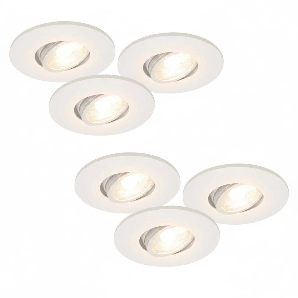 6er Set LED Spots dimmbar weiß schwenkbar 18W IP44 MD-350 – Einbaustrahler IP44, schwenkbar, dimmbar