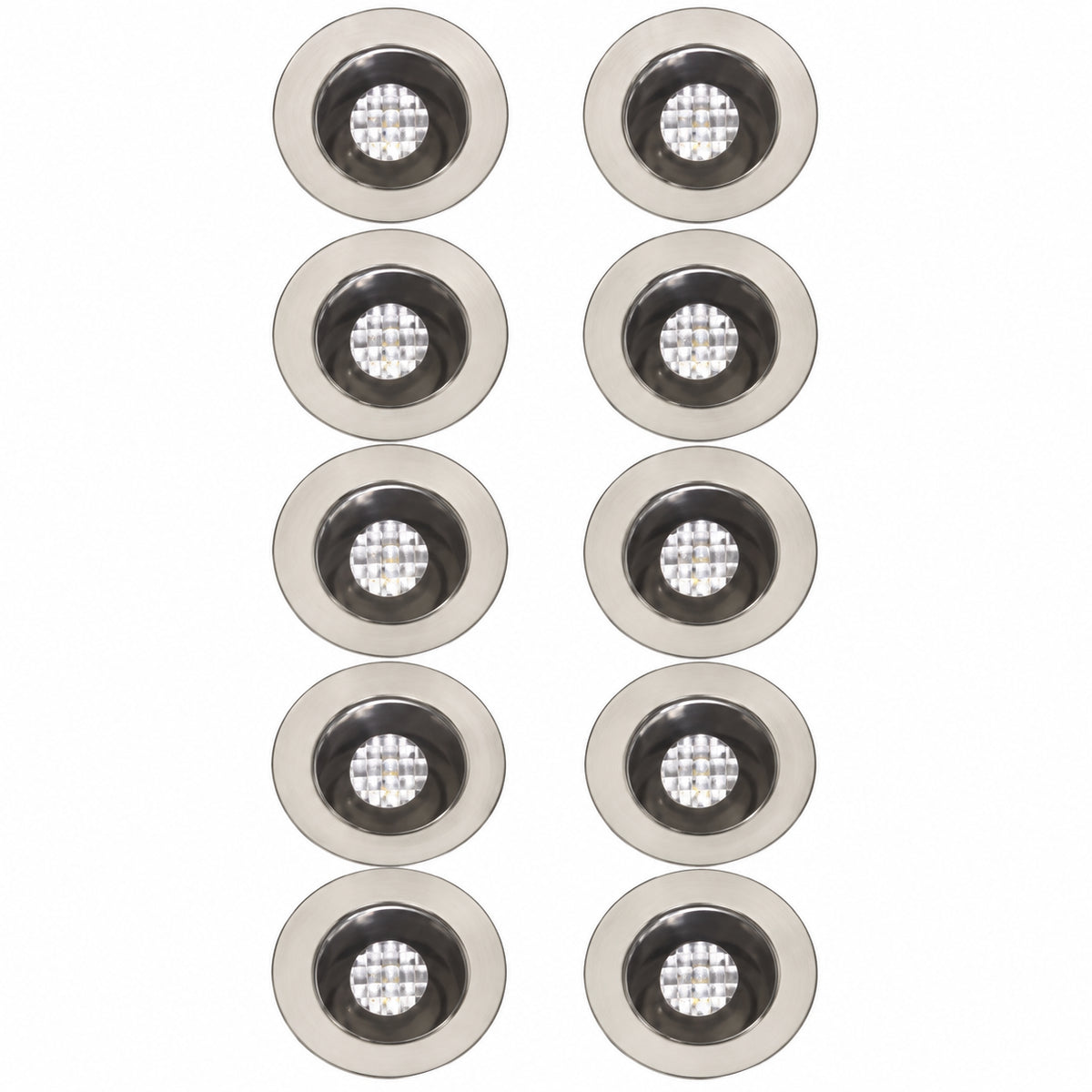 Brilliant Cosa 15 Mini LED Einbauspots 10er Set aus Edelstahl, warmweiß, 12 mm Bohrloch