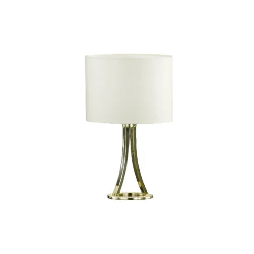 Tischleuchte Mira in Messing gold mit Schirm creme 33 cm 