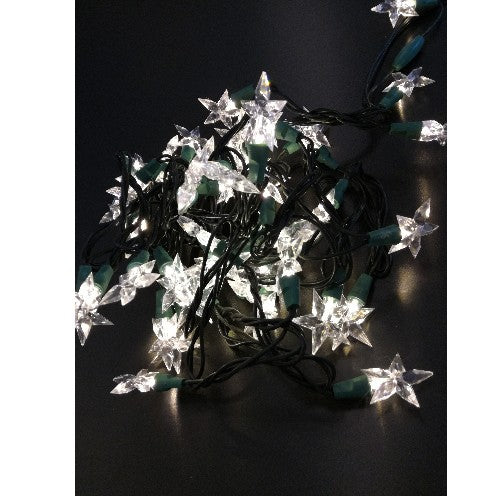 Motiv 50er Lichterkette LED Sterne kaltweiß innen 6m