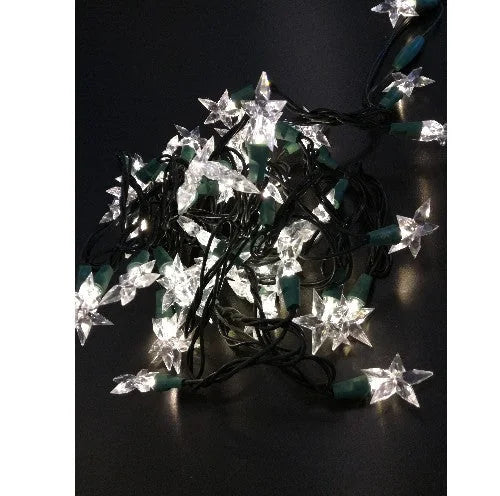 Motiv 50er Lichterkette LED Sterne kaltweiß innen 6m