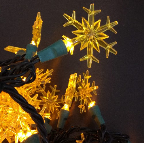 Motiv LED Lichterkette Schneeflocke, 50er, innen, gelb