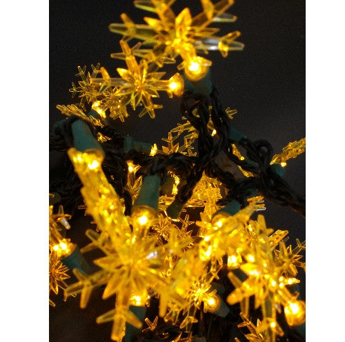 Motiv LED Lichterkette Schneeflocke, 50er, innen, gelb