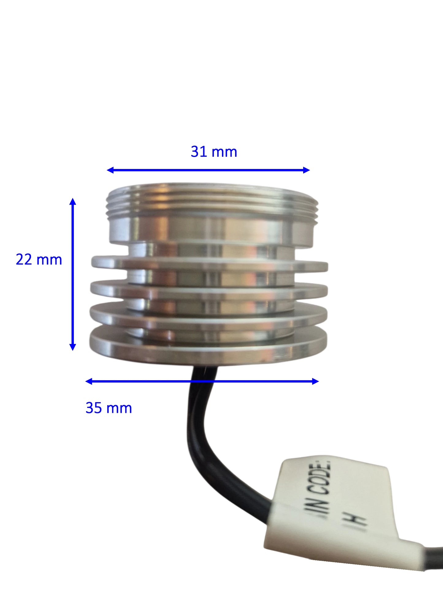 LED Modul Motto 3W kaltweiß 700mA Aluminium mit Netzstecker sylvania 3036171 einbau led mit gewinde gewinde 31mm durchmesser 22mm hoch 35mm aussendurchmesser kabel 2m