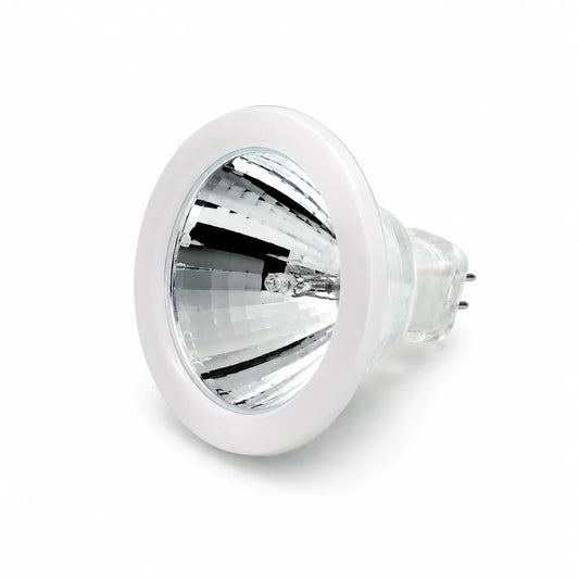 R16 Halogen- oder LED-Reflektorlampe mit weißem Dekorring und Spiegelreflektor_SW493