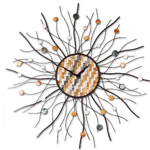 Design Wanduhr XXL mit Perlmutt Scheiben Ø˜72cm 30127