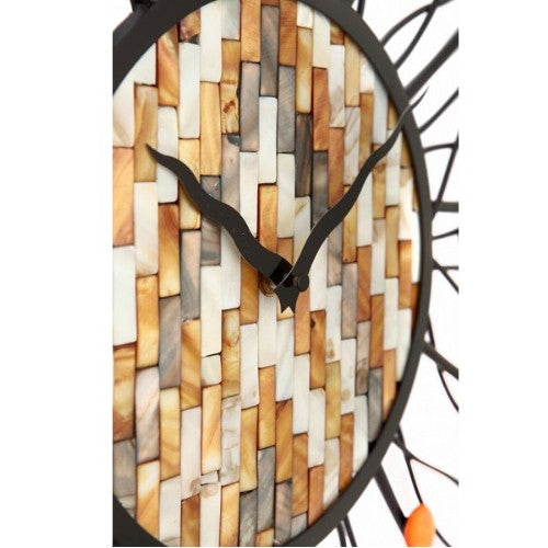 Design Wanduhr XXL mit Perlmutt Scheiben Ø˜72cm 30127