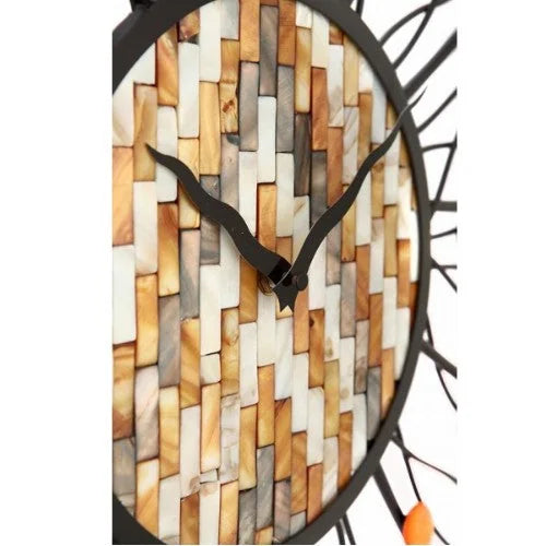 Design Wanduhr XXL mit Perlmutt Scheiben Ø˜72cm 30127