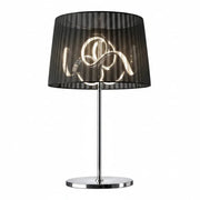 Design LED Tischlampe Organza mit edlen schwarzen Stoffschirm Tischlampe