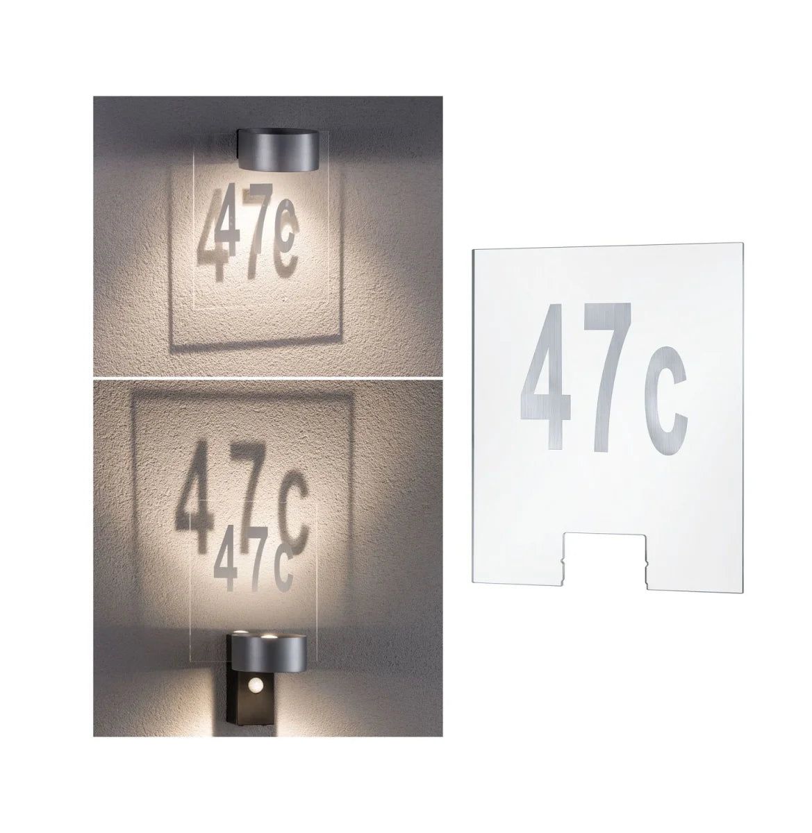 Paulmann Cone Hausnummernplatte 796.74 transparent mit Zahlen und Buchstaben