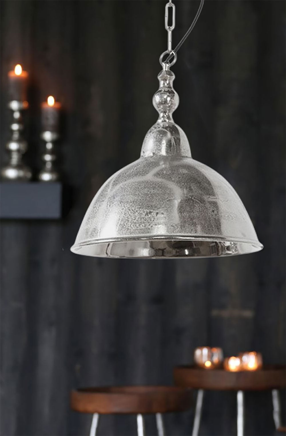 Pendelleuchte Amelia 35cm E27 nickel roh Design Hängeleuchte Industrial