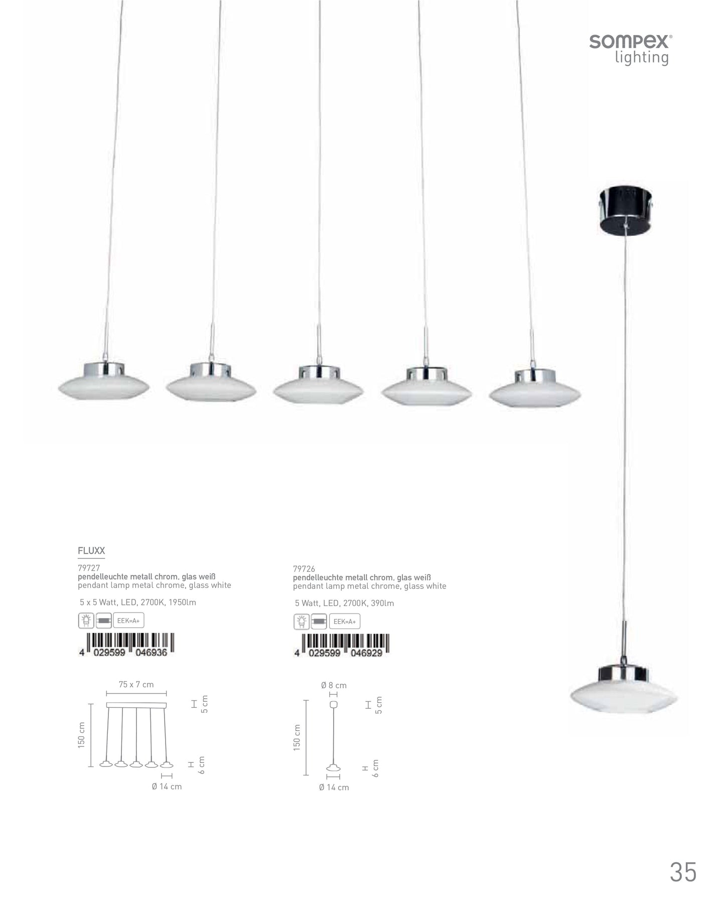 Lampenglas weiß rund flach ufo schalenform 14 cm ersatzglas pendelleuchte fluxx sompex 79726 79727