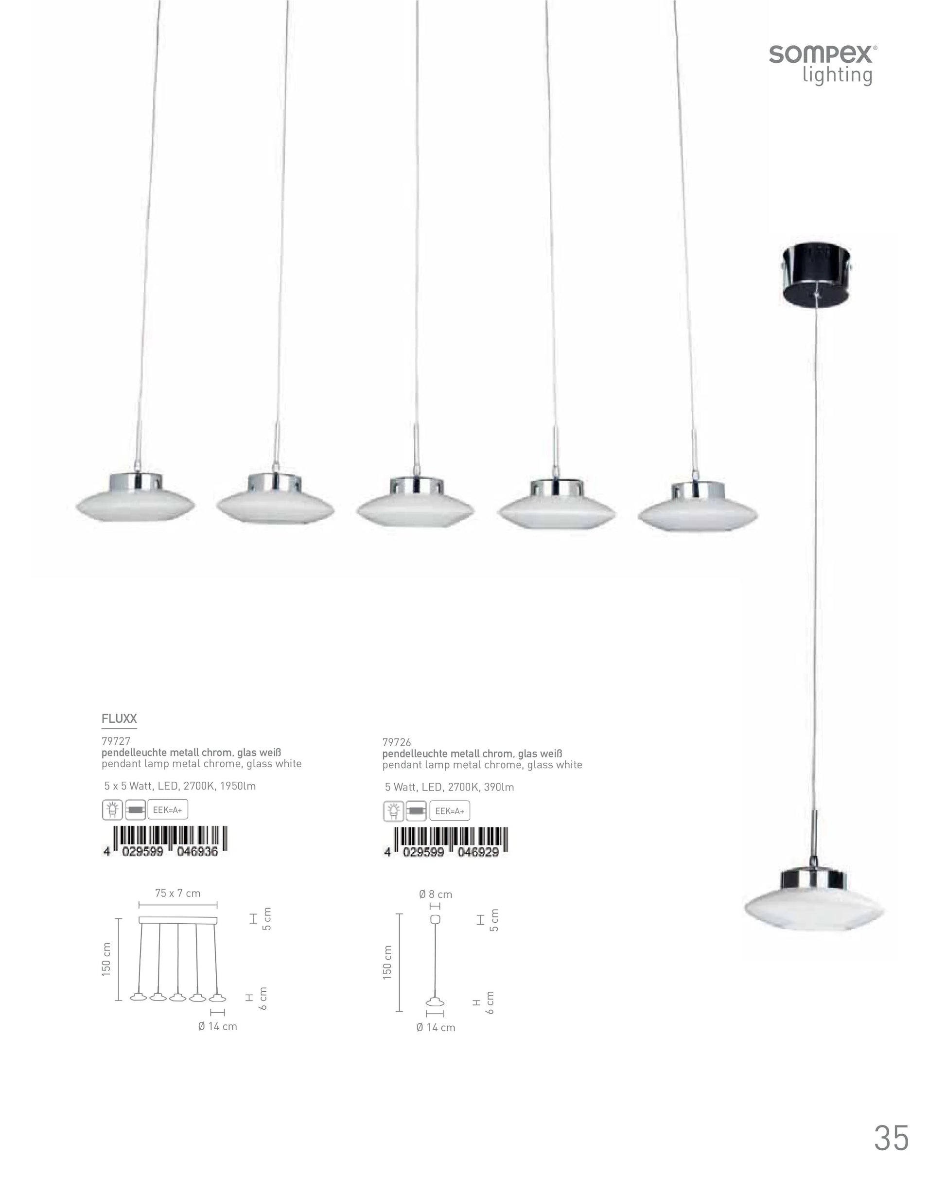 Lampenglas weiß rund flach ufo schalenform 14 cm ersatzglas pendelleuchte fluxx sompex 79726 79727
