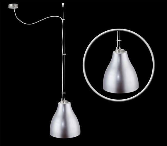 Pendelleuchte Metall silber Industrial Design – Pendelleuchte E27