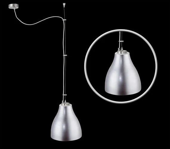Pendelleuchte Metall silber Industrial Design – Pendelleuchte E27