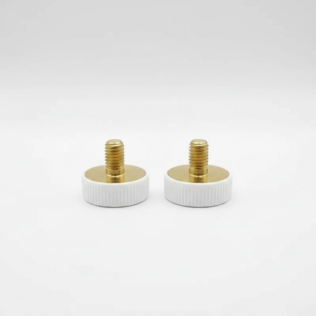 2x Rändelschraube M3 10x9mm Weiß für Lampenhalter