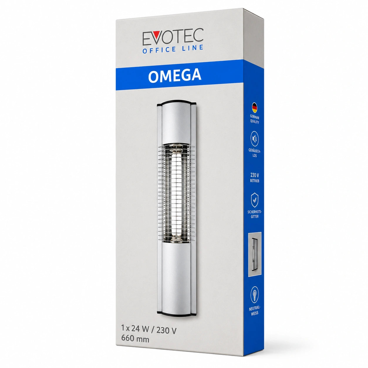 Rasterleuchte 66cm neutralweiß Omega 24W Anbauleuchte Arbeitsleuchte Deckenlampe evotec büroleuchte mit vorschaltgerät 2g11 leuchtmittel 4000K auswechselbar