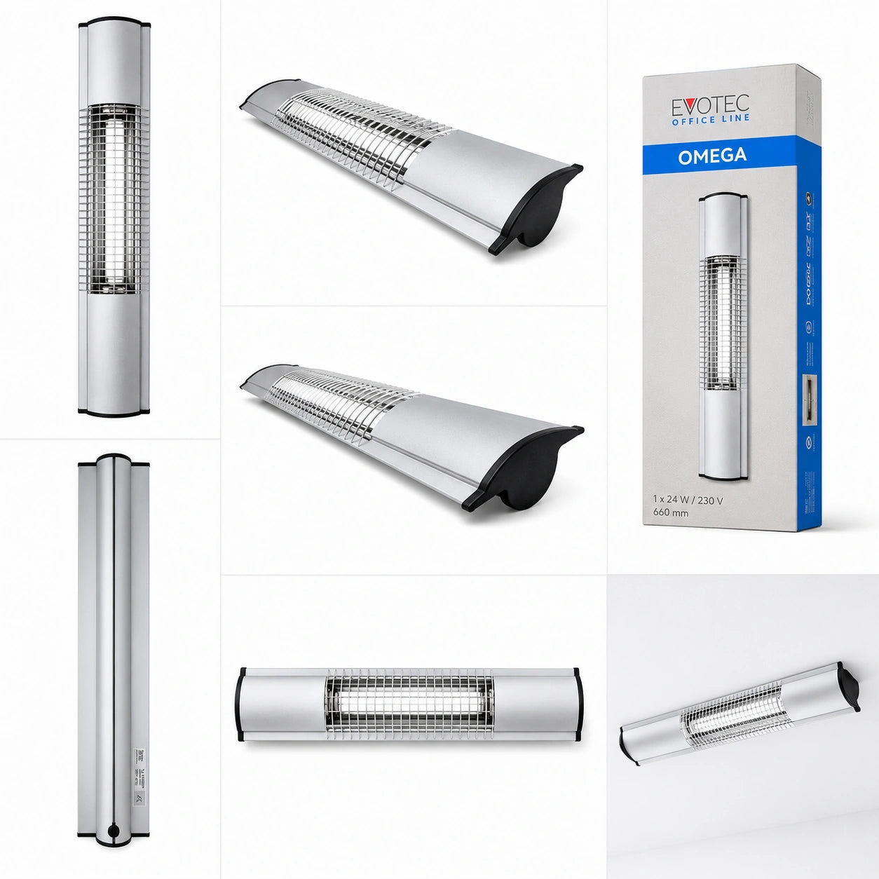 Rasterleuchte 66cm neutralweiß Omega 24W Anbauleuchte Arbeitsleuchte Deckenlampe evotec büroleuchte mit vorschaltgerät 2g11 leuchtmittel 4000K auswechselbar