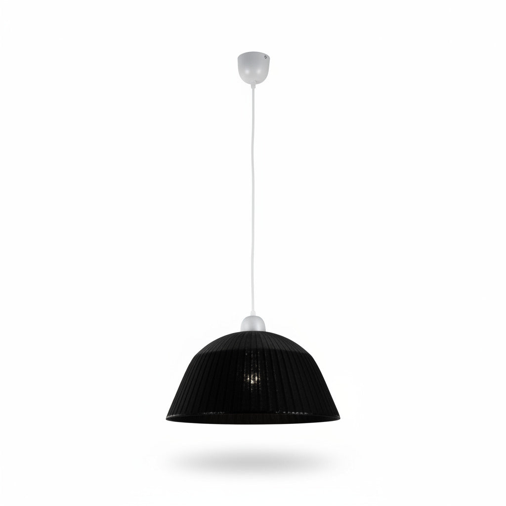 RATTAN87 Schwarz 1flg. Pendelleuchte Pendellampe Hängeleuchte Hängelampe Rattan Klassik E27 – Pendelleuchte dimmbar, E27