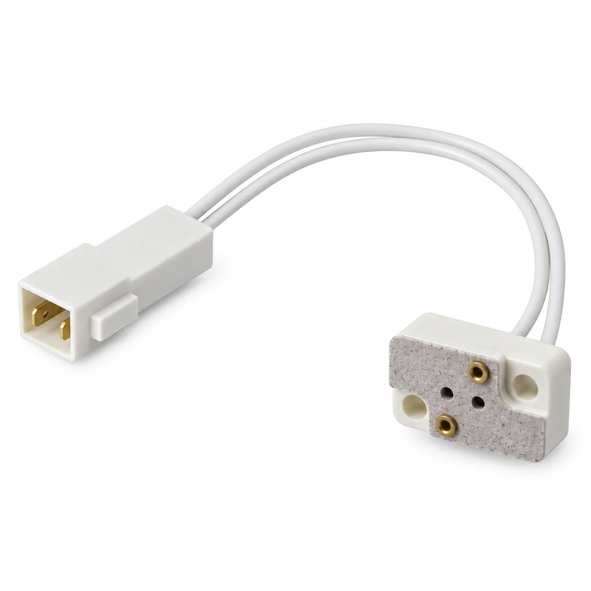 Rechteckige Kombifassung G4 GX5.3 GY6.35 mit Keramikeinsatz, 14 cm Kabel und 2-poligem Stecker