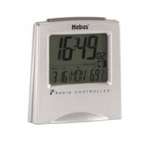 Funkwecker Digital Tischuhr silber 51322 Kalender