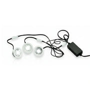 3er Set Mini LED Einbaustrahler 3×1 W kaltweiß – ultra flach – IP43 – inkl. Trafo