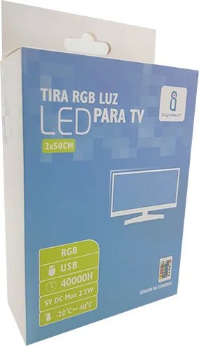 RGB LED Streifen 2x50cm für TV Fernseher selbstklebend mit Fernbedienung