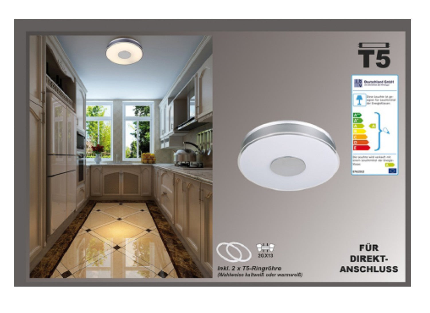 Deckenleuchte inkl. Energiespar 40W, Como von ibv – Deckenleuchte dimmbar